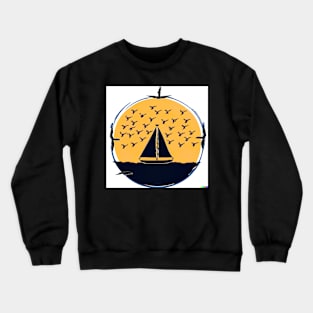 Sail boat hand drawing Crewneck Sweatshirt